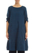 Knee Length Navy Bubbles Silk Cotton Tunic 1