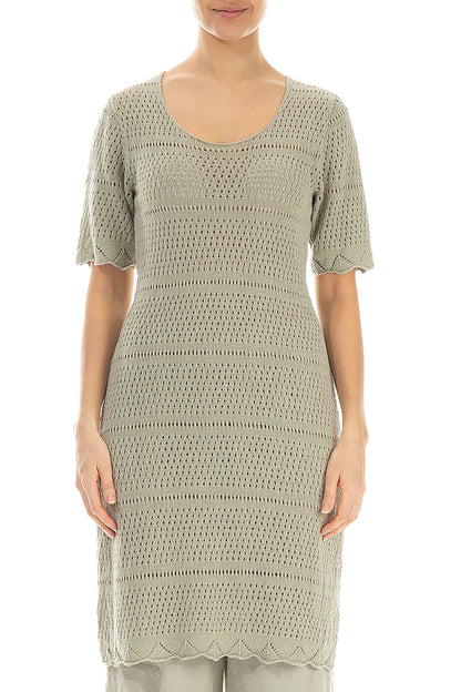 Knitted Laurel Green Linen Tunic Dress 1