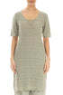 Knitted Laurel Green Linen Tunic Dress 1