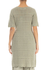 Knitted Laurel Green Linen Tunic Dress 2