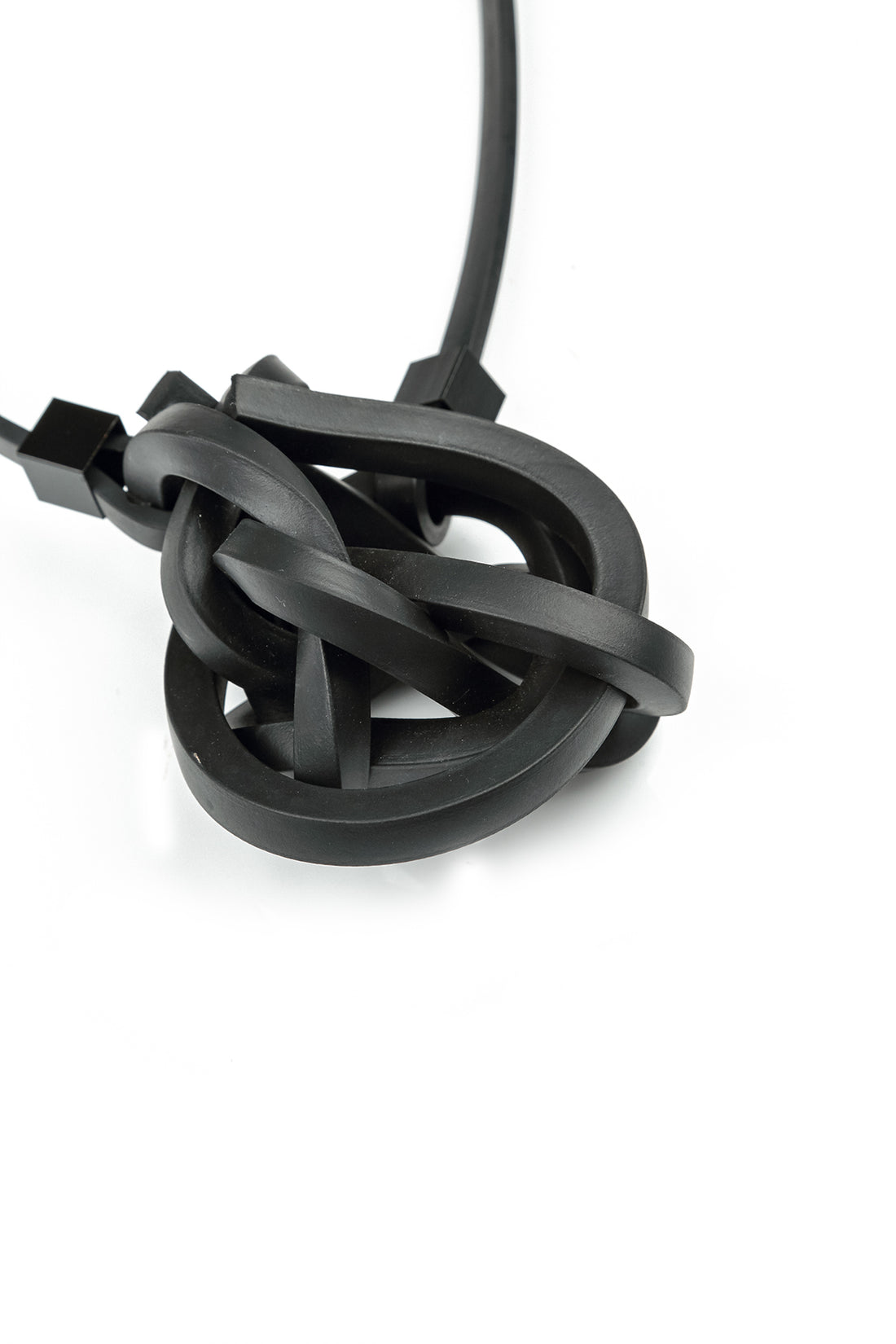 Knotted Black Rubber Necklace 6