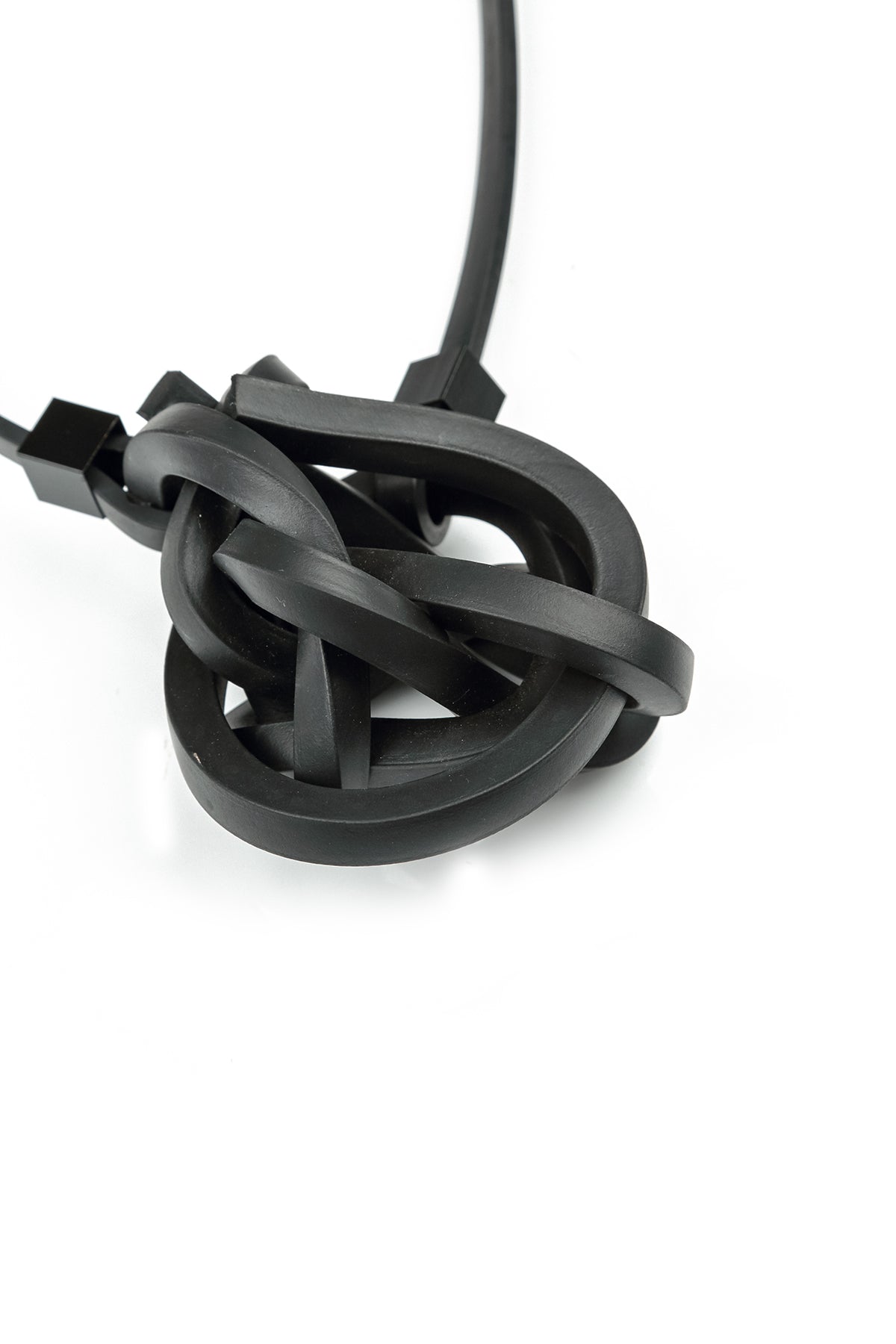 Knotted Black Rubber Necklace 5