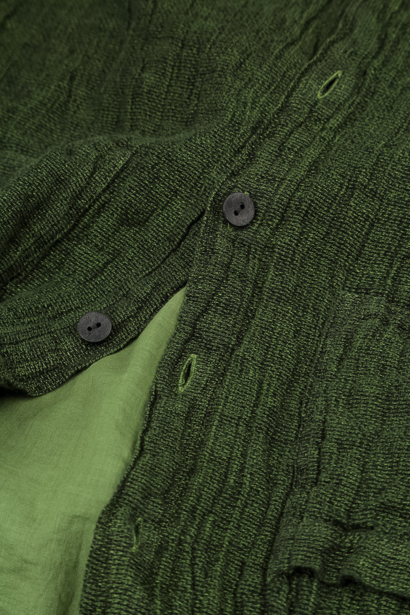Lined Shamrock Green Mélange Linen Jacket 5