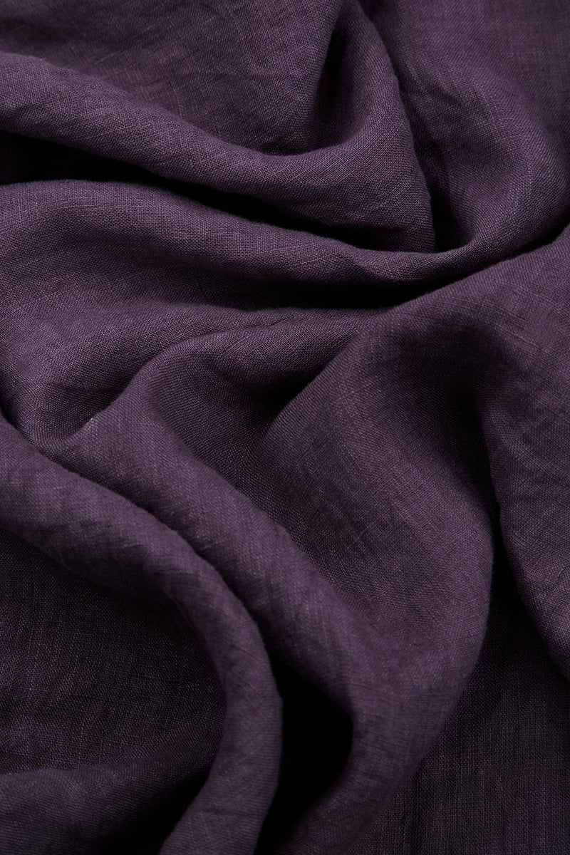 Short Sleeves Amethyst Linen Maxi Dress