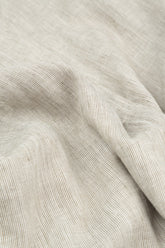 Straight Tie Up Striped Sand Linen Trousers 4