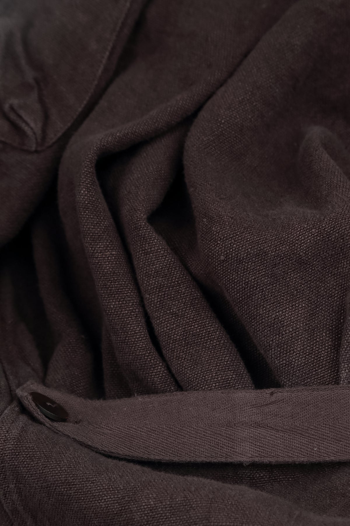 Flared Back Truffle Brown Heavy Linen Coat