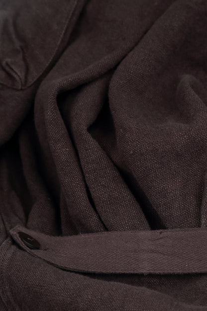 Flared Back Truffle Brown Heavy Linen Coat
