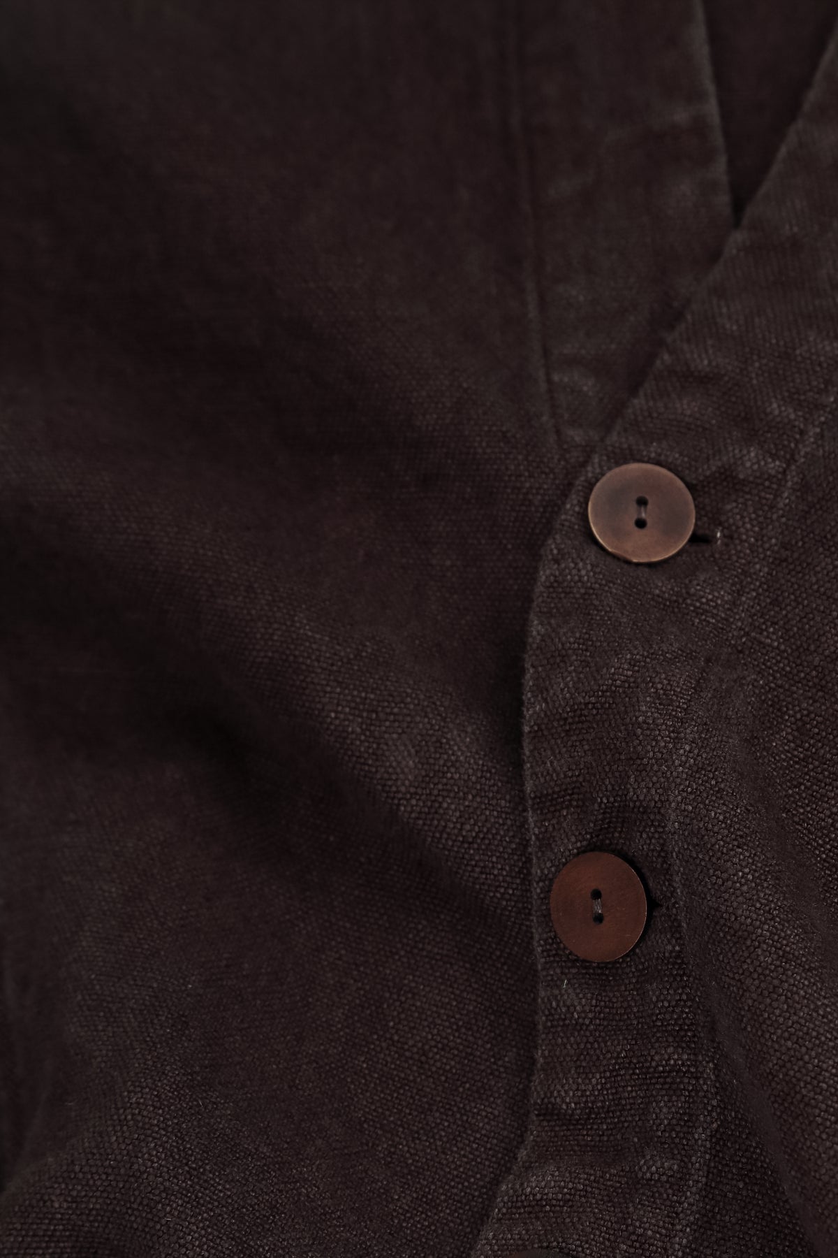 Flared Back Truffle Brown Heavy Linen Coat