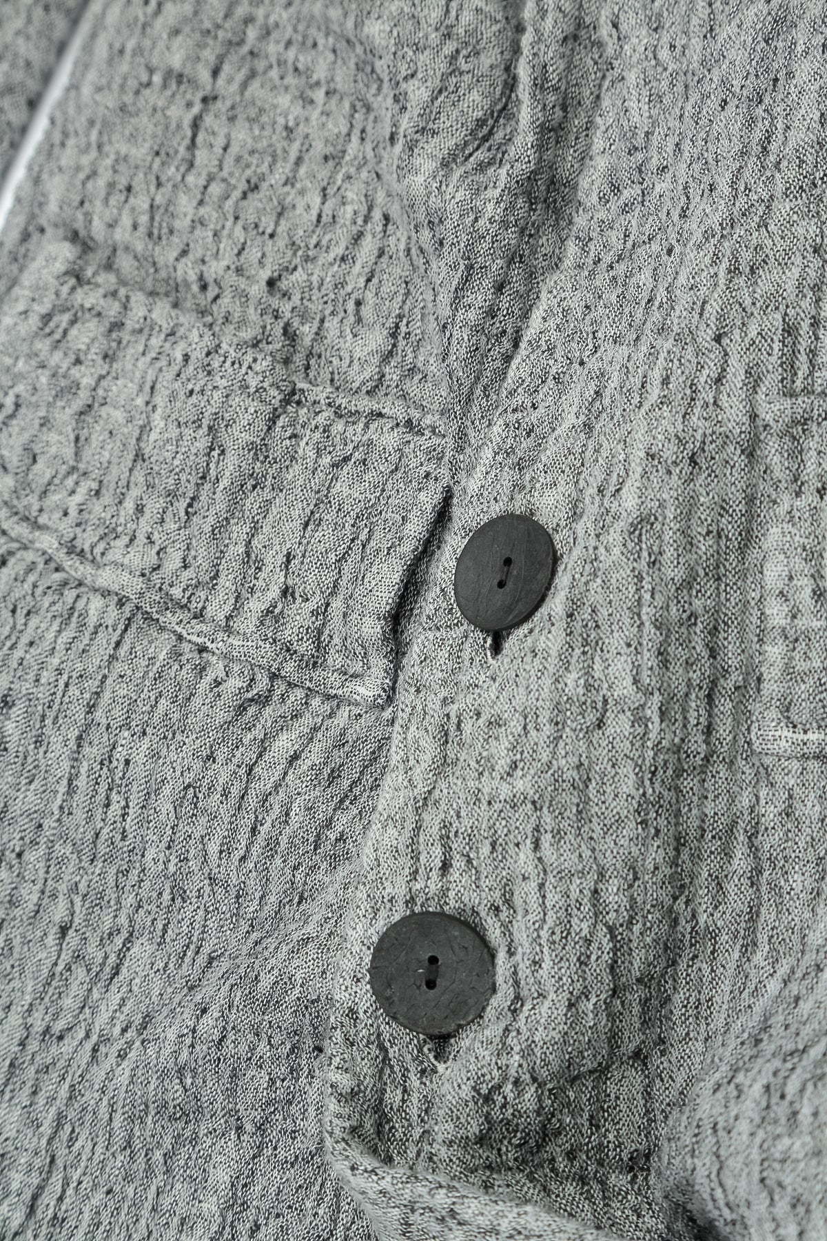 Flap Pocket Grey Textured Linen Jacket 6