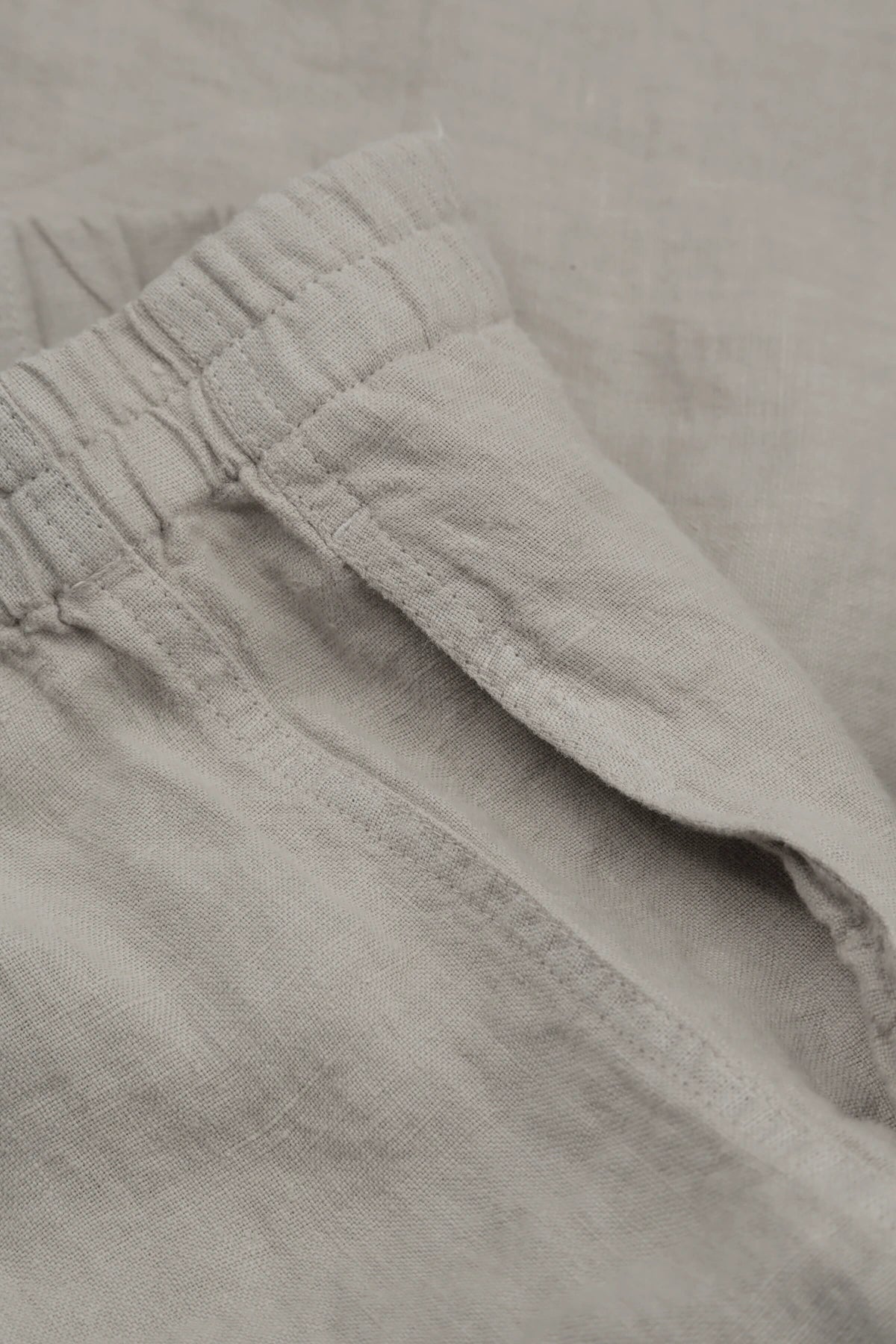 Straight Full Length Beige Linen Trousers 5