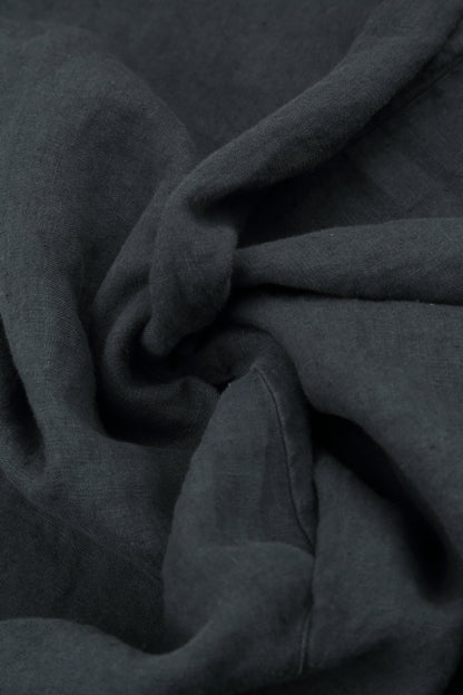 Sleeveless Graphite Pintuck Linen Dress 5