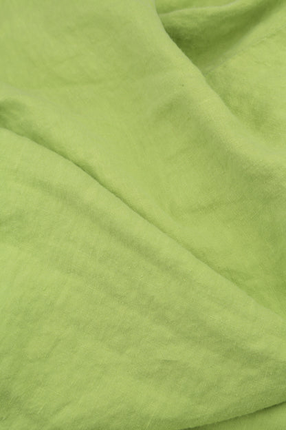 Side Pocket A-Line Lime Linen Dress 5