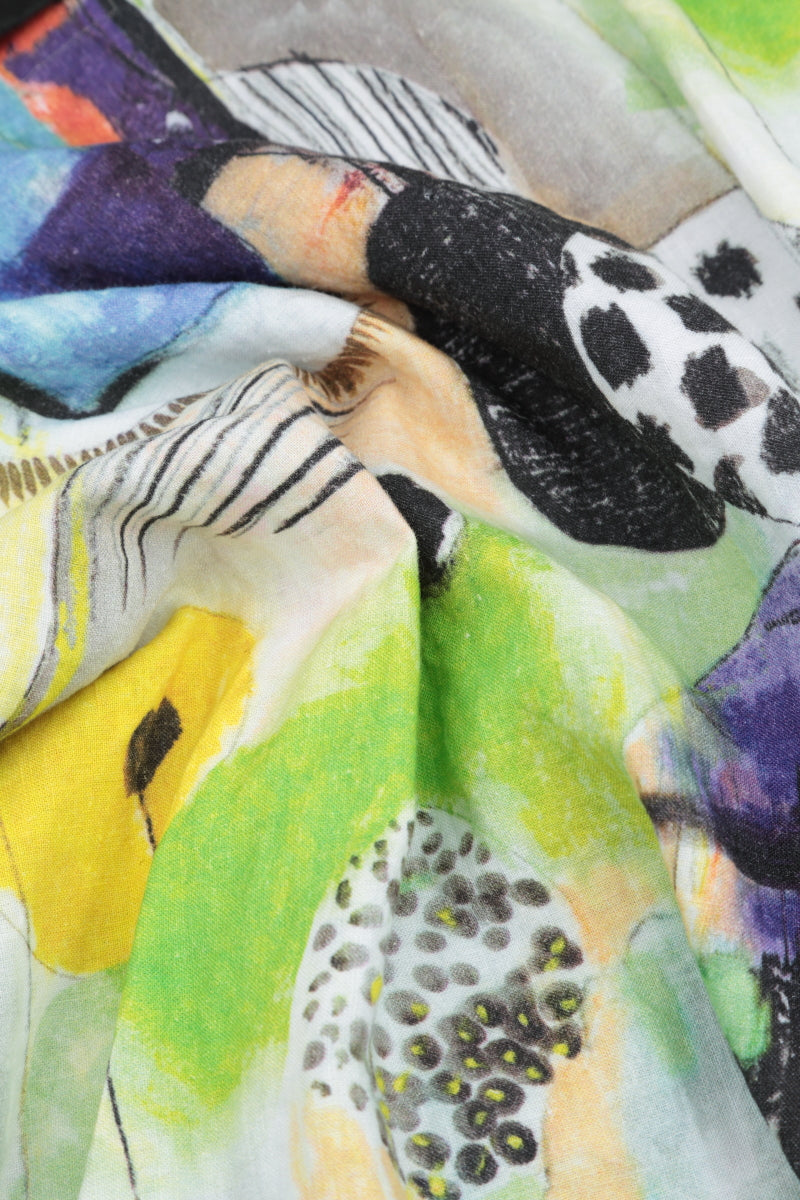 Loose Artmaze Linen Shirt 5