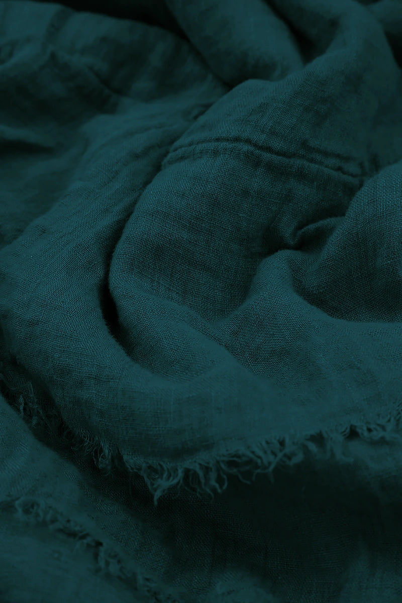 Maxi Deep Turquoise Gauze Linen Dress