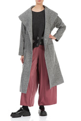 Large Collar Soft Grey Wool Coat 3