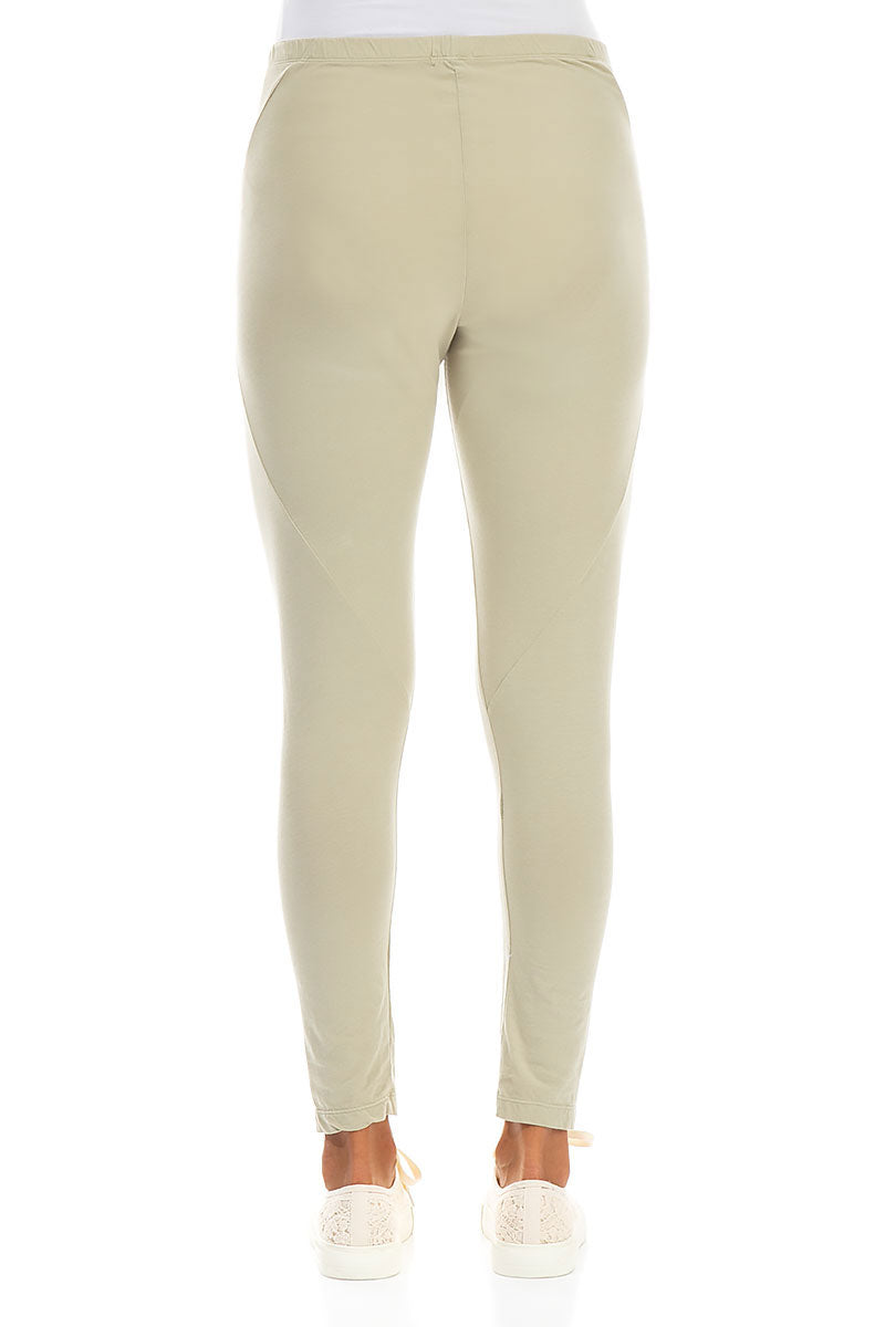 Cropped Laurel Green Cotton Leggings 2