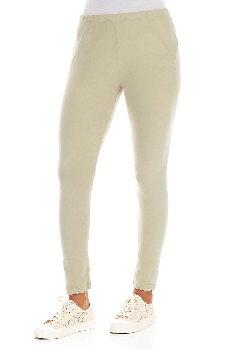 Cropped Laurel Green Cotton Leggings 3
