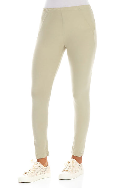Cropped Laurel Green Cotton Leggings 3