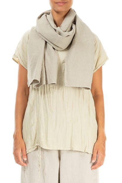 Laurel Green Linen Scarf 1