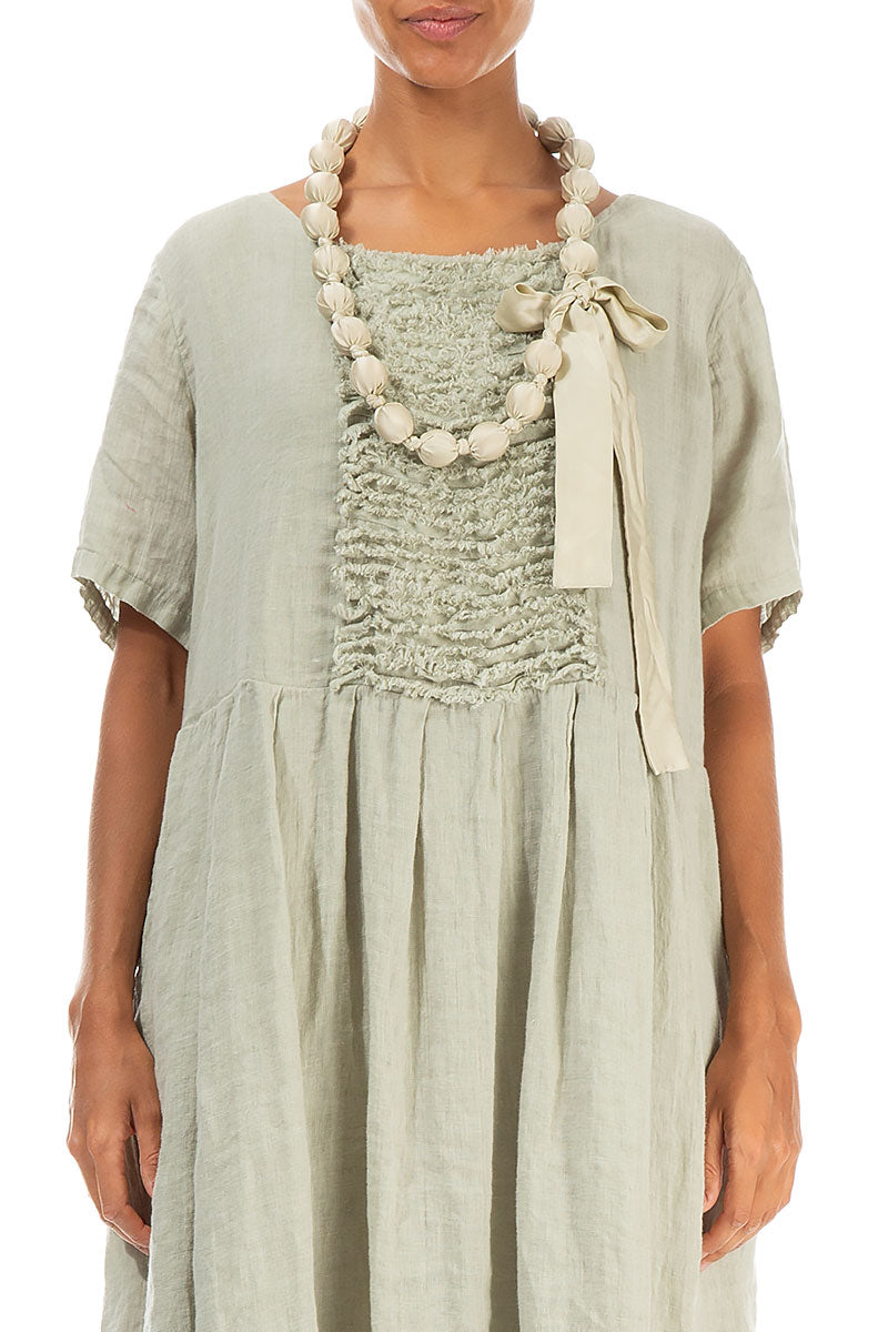 Laurel Green Silk Bead Necklace 1