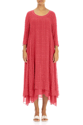 Layered Raspberry Light Silk Dress 1