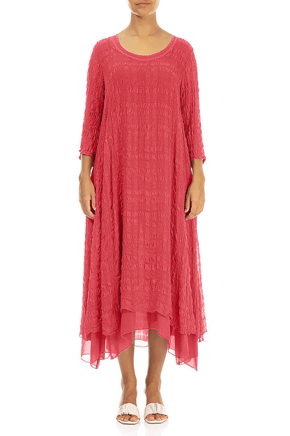 Layered Raspberry Light Silk Dress 1
