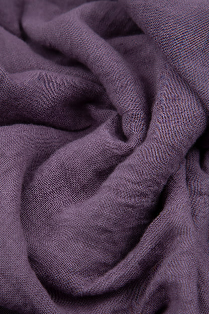 Geschichtete Amethyst-Gaze-Leinenbluse