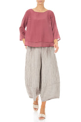 Layered Antique Ruby Silk Cotton Blouse 4