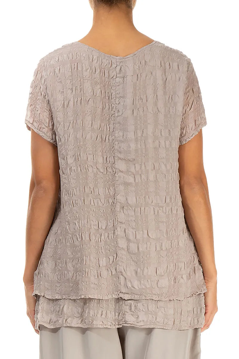 Layered Beige Light Silk Blouse 2