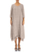 Layered Beige Textured Light Silk Dress 1