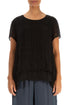 Layered Black Light Silk Blouse 1