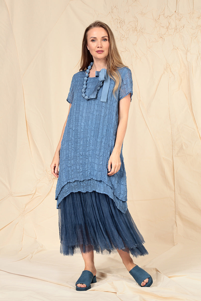 Layered Blue Nova Light Silk Tunic 6