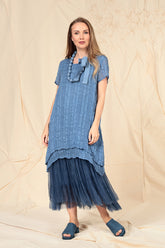 Layered Blue Nova Light Silk Tunic 6