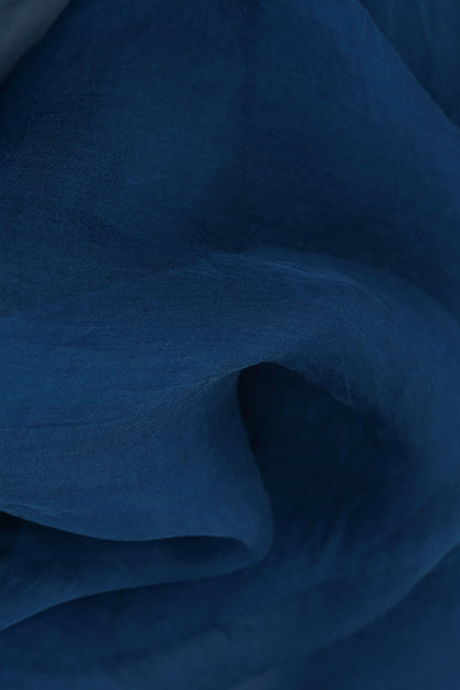 Layered Cobalt Blue Silk Chiffon Dress 5