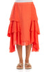Layered Coral Linen Skirt 1
