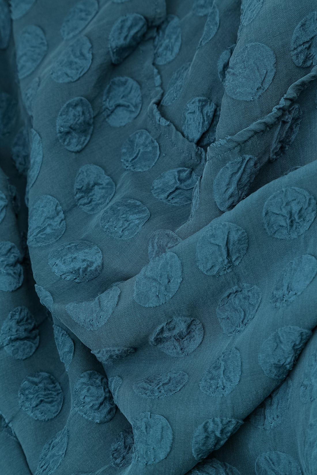 Layered Deep Turquoise Bubble Silk Blouse 5