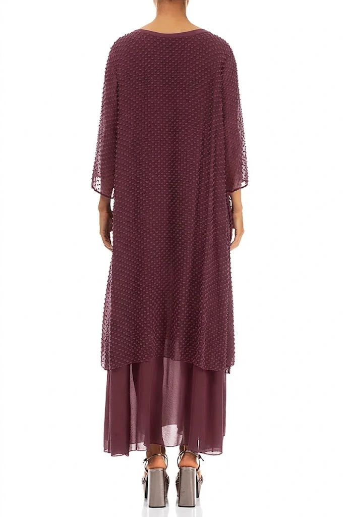 Layered Dotty Antique Ruby Silk Dress 2
