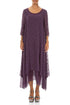 Layered Dotty Purple Silk Dress 1