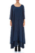 Layered Dotty Sapphire Silk Dress 1