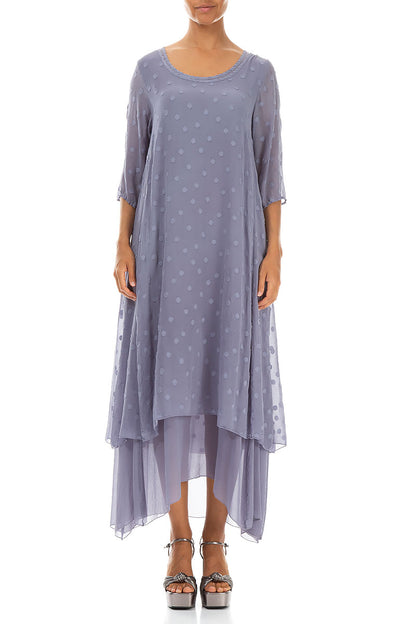Layered Dotty Violet Tulip Silk Dress 1