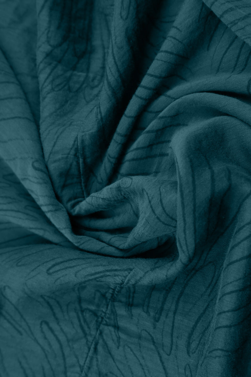 Layered Emerald Feathers Silk Cotton Blouse 5