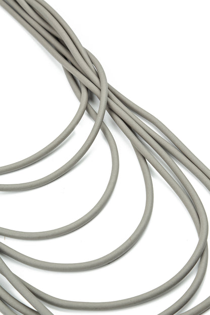 Layered Grey Rubber Necklace 5