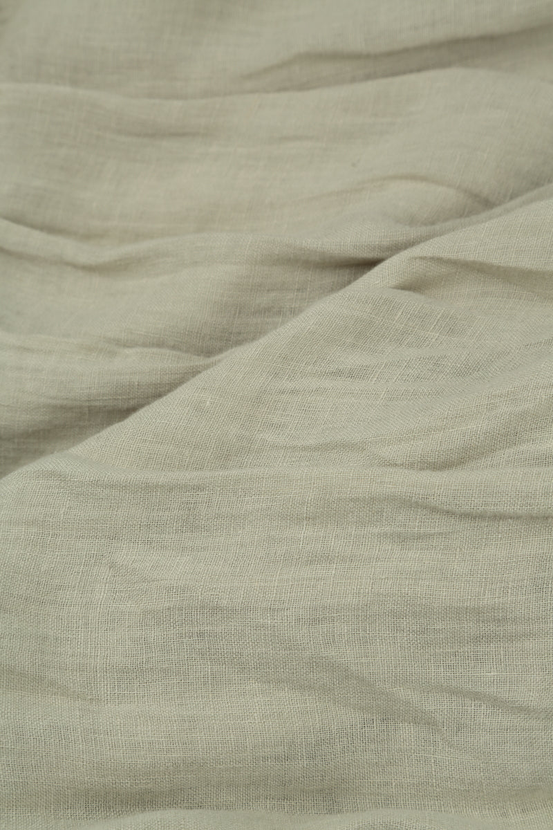 Layered Laurel Green Gauze Linen Blouse 5