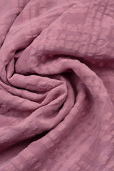 Layered Mauve Taupe Checkered Silk Cotton Blouse 6