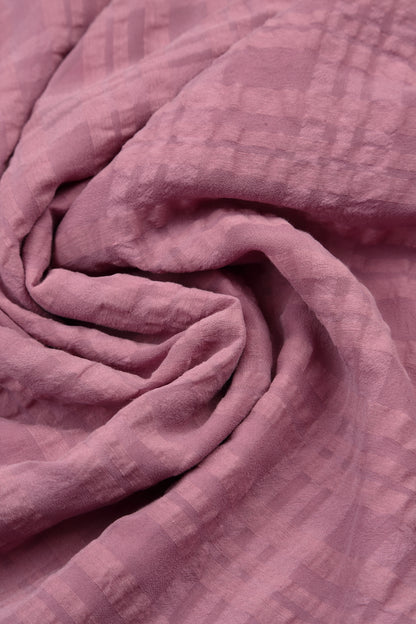 Layered Mauve Taupe Checkered Silk Cotton Blouse 6