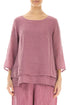 Layered Mauve Taupe Gauze Linen Blouse 1