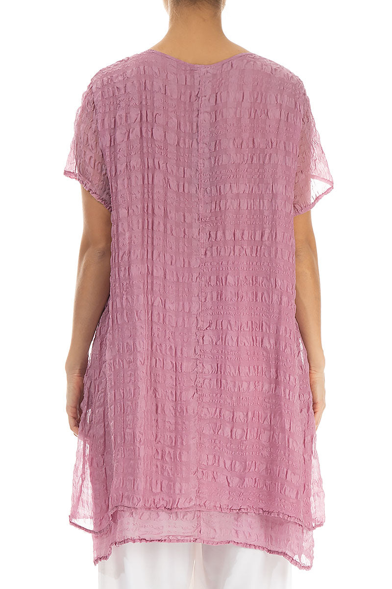 Layered Mauve Taupe Light Silk Tunic 2
