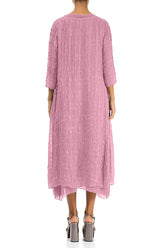 Layered Mauve Taupe Textured Light Silk Dress 2