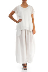 Layered Off White Silk Cotton Blouse 4