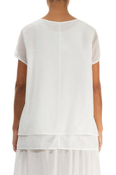 Layered Off White Silk Cotton Blouse 2